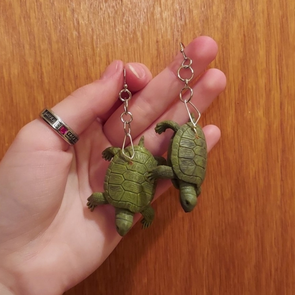 Handmade turtle earrings